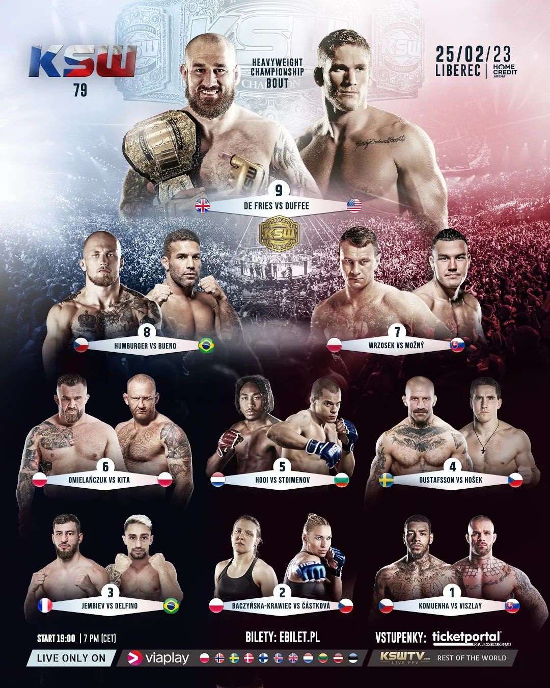 KSW 79 was a mixed martial arts event that took place on Saturday, February 25, 2023 at the Home Credit Arena in Liberec, Czech Republic.
